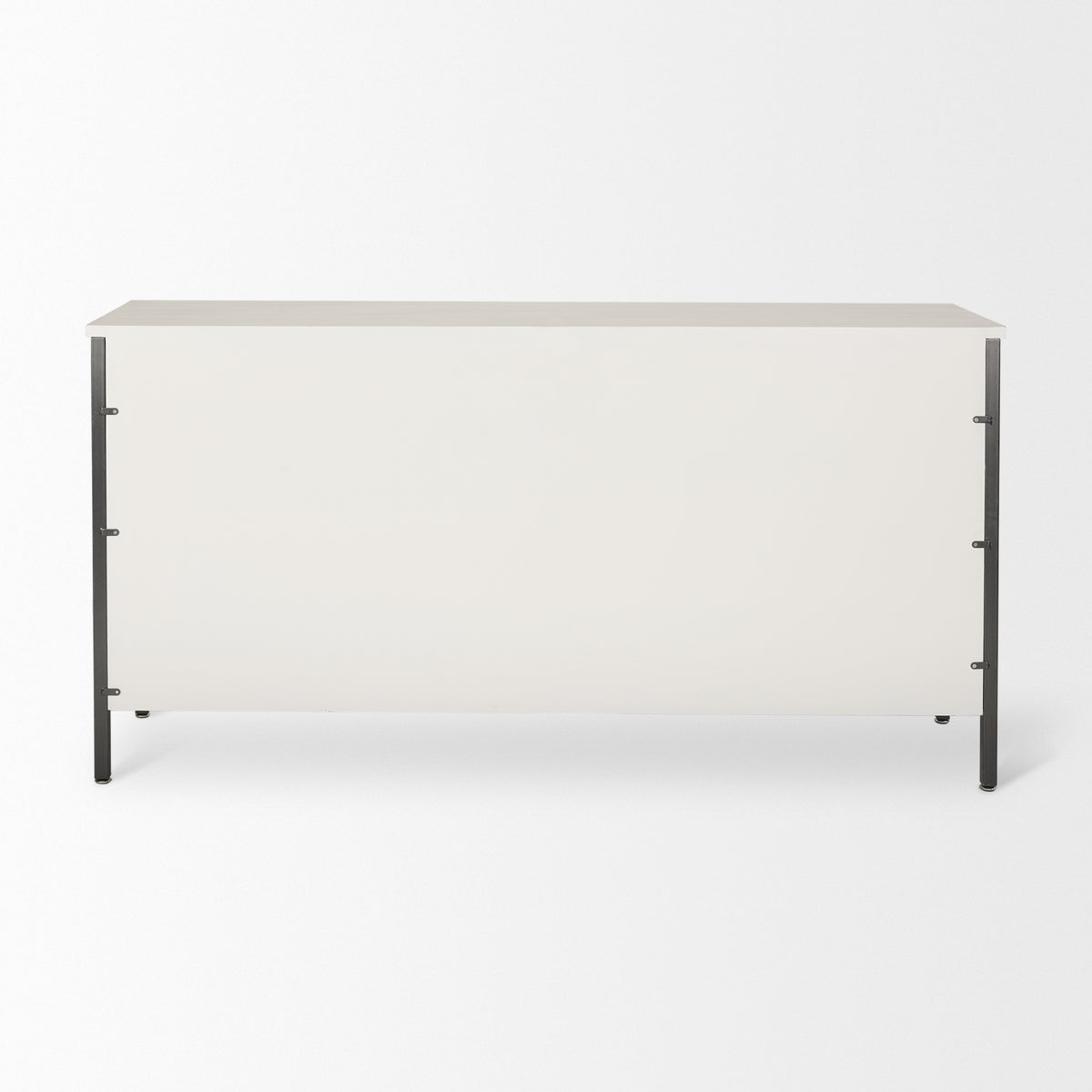 Savannah White Fir Veneer w/ Gray Metal 6-Drawer Sideboard-Sideboards & Buffets-DECOROLALA