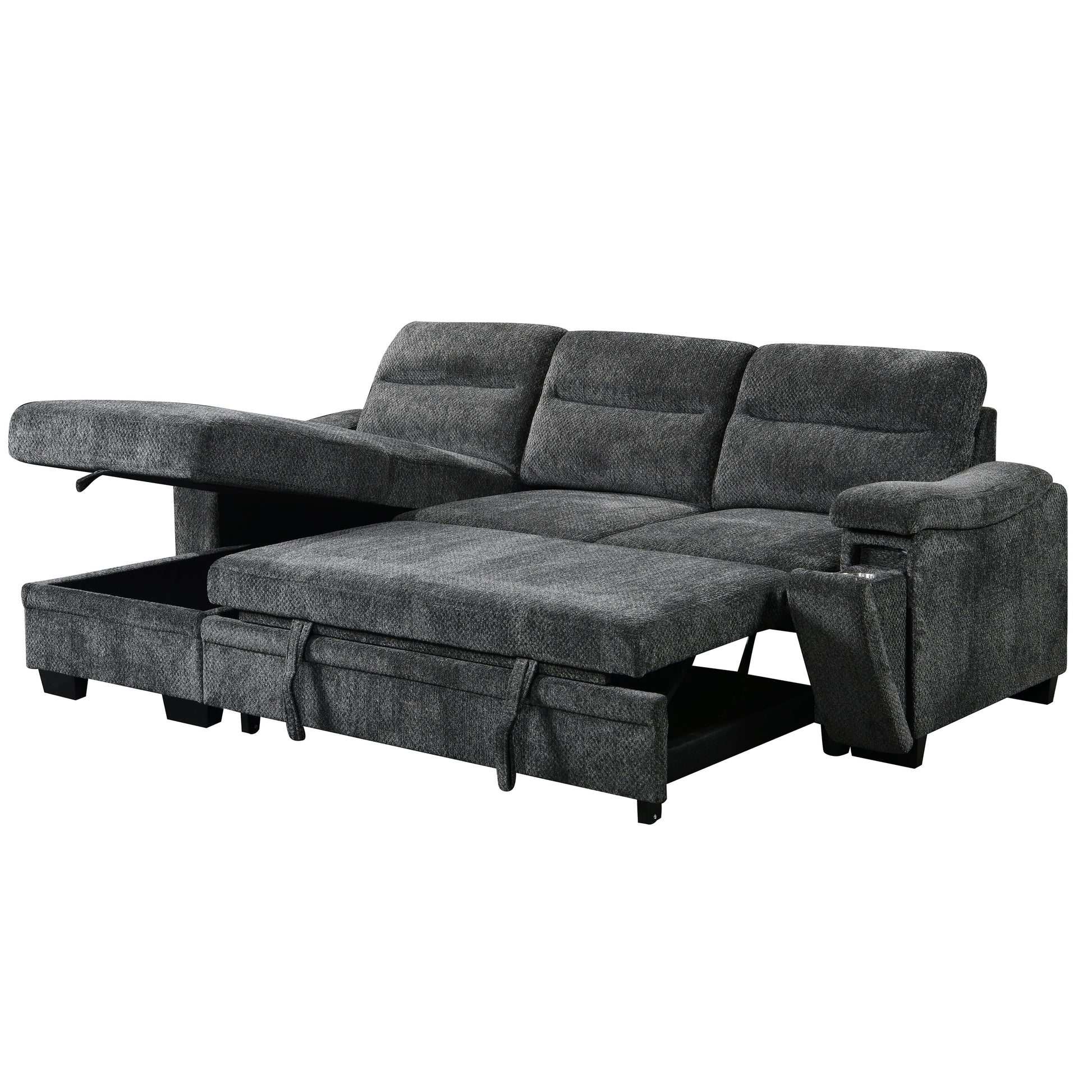 Savio 96 in. Reversible Sleeper Sectional-Furniture > Sofas-DECOROLALA