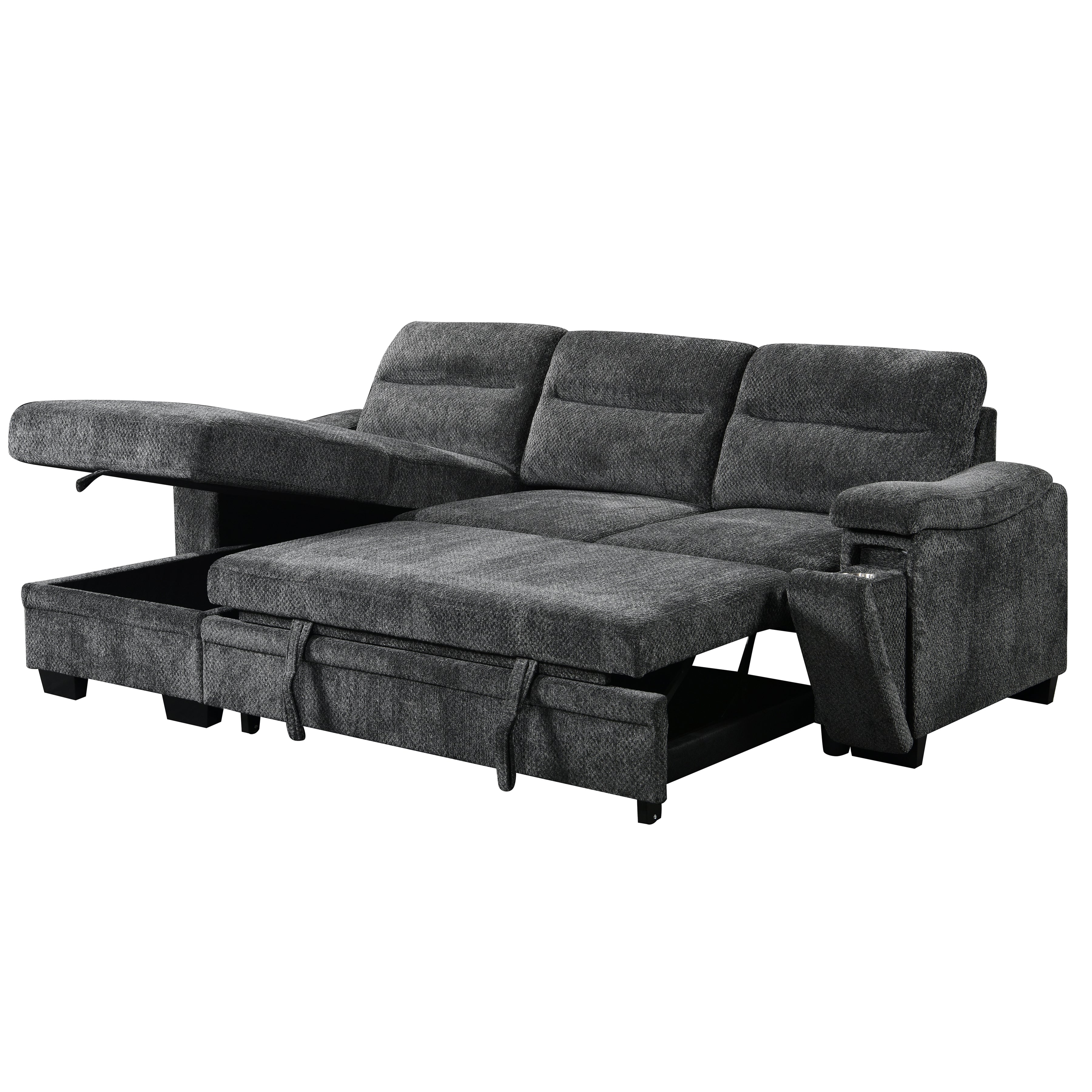 Savio 96 in. Reversible Sleeper Sectional-Furniture > Sofas-DECOROLALA