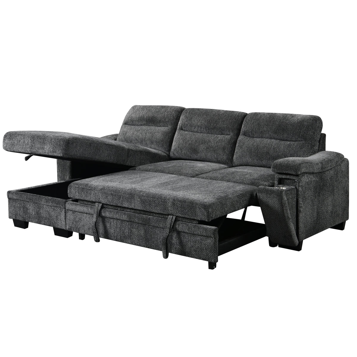 Savio 96 in. Reversible Sleeper Sectional-Sofa Beds-DECOROLALA