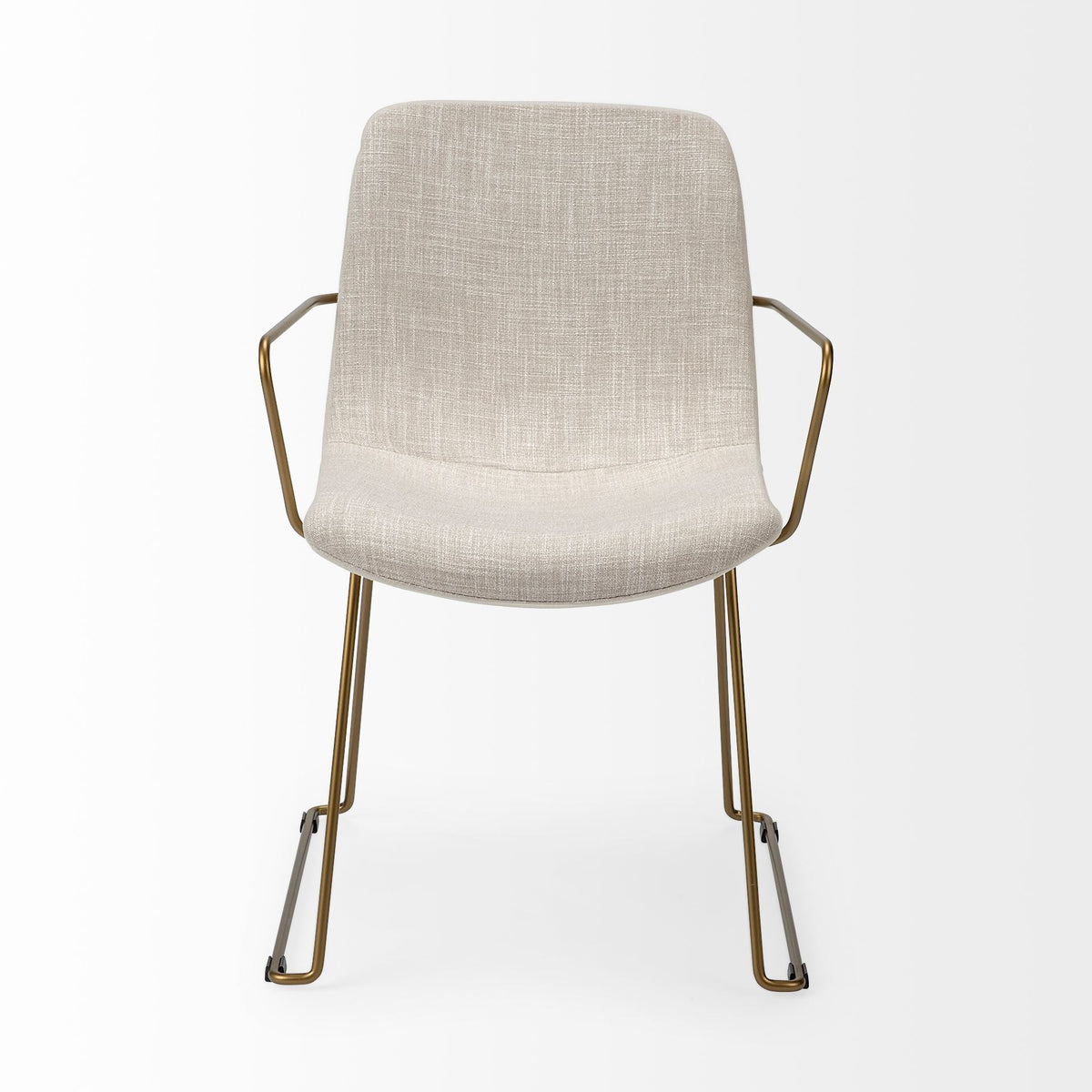 Sawyer Solid Back Dining Arm Chair | Faux Leather w/ Iron-Dining Chairs-DECOROLALA