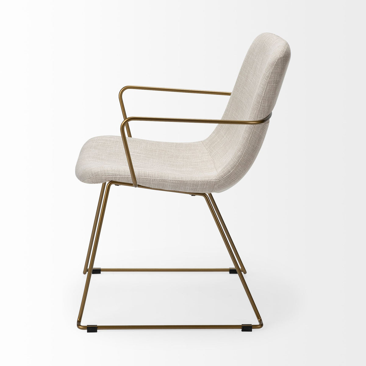 Sawyer Solid Back Dining Arm Chair | Faux Leather w/ Iron-Dining Chairs-DECOROLALA