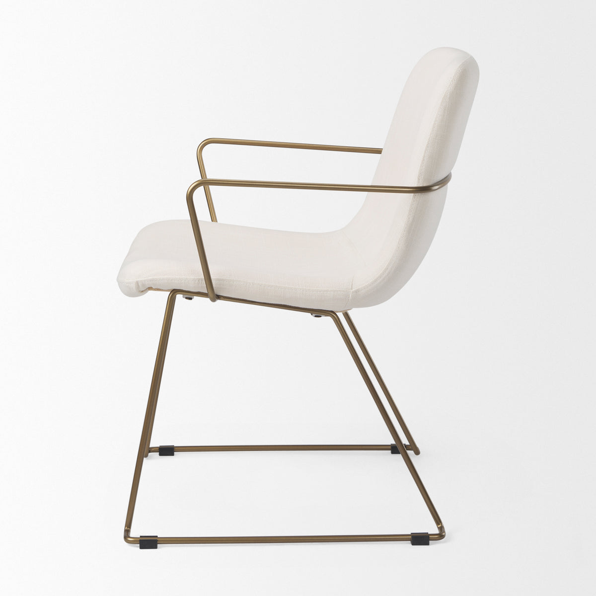Sawyer Solid Back Dining Arm Chair | Faux Leather w/ Iron-Dining Chairs-DECOROLALA