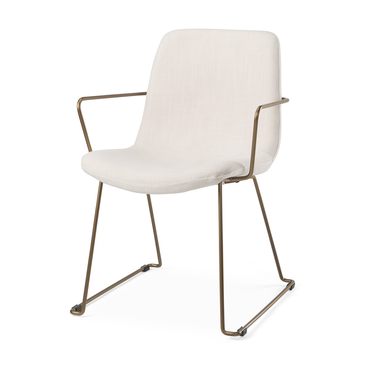 Sawyer Solid Back Dining Arm Chair | Faux Leather w/ Iron-Dining Chairs-DECOROLALA
