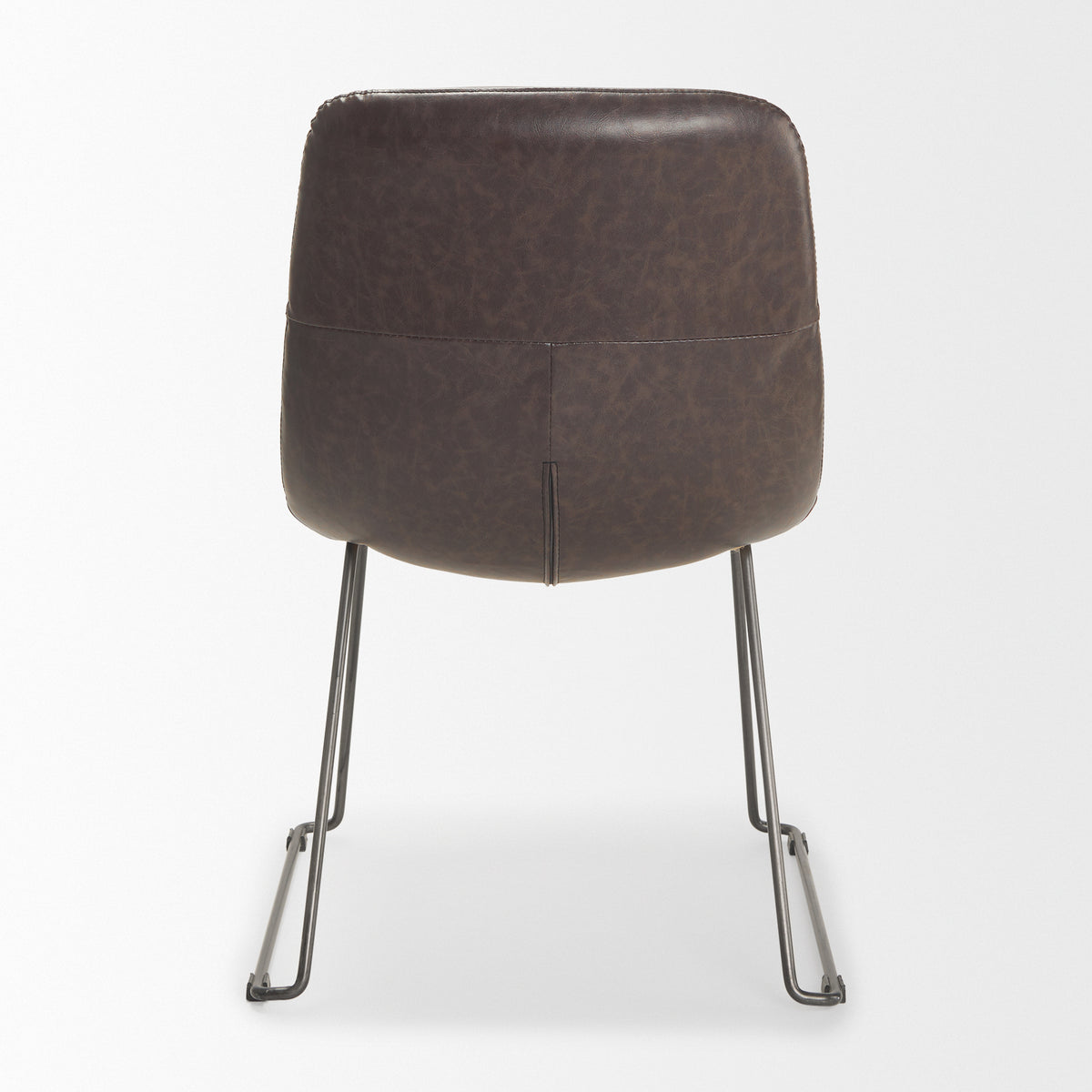 Sawyer Solid Back Dining Side Chair | Faux Leather w/ Iron-Dining Chairs-DECOROLALA