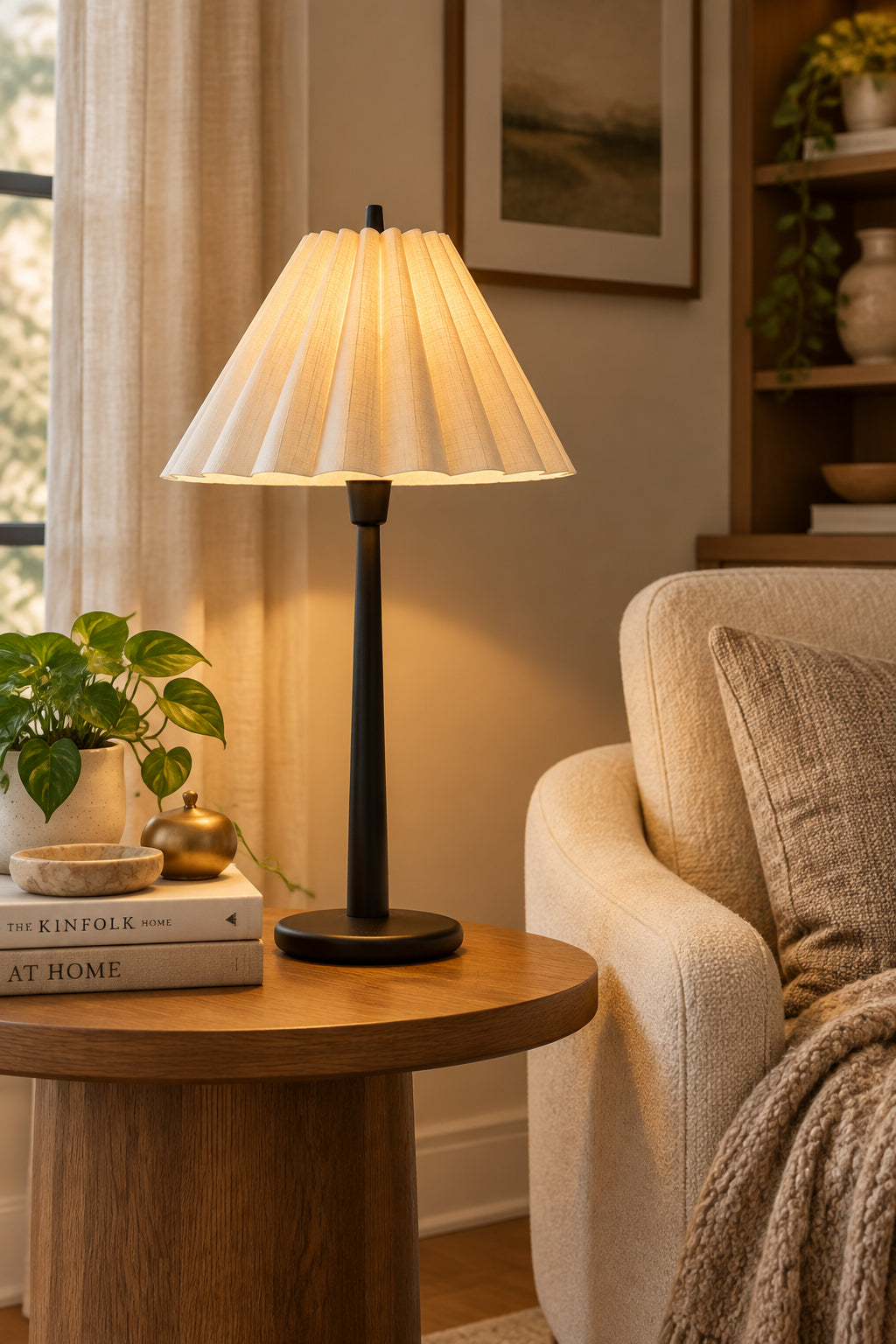 Scallop Table Lamp- Black-Lighting-DECOROLALA