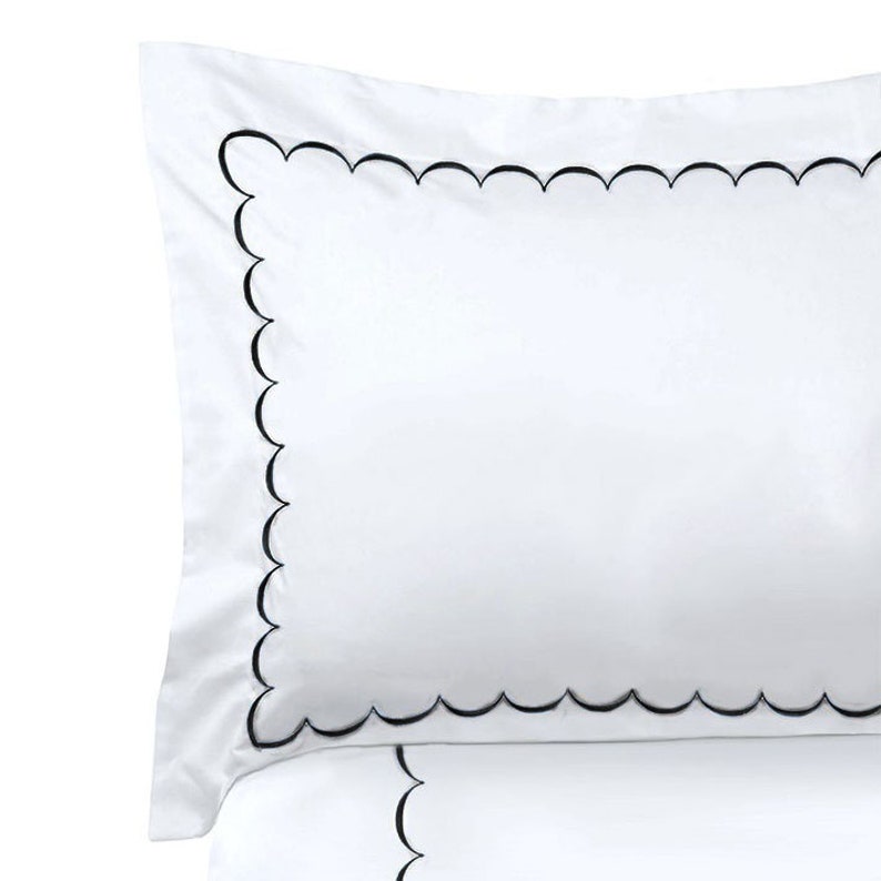 Scallops Cotton Sateen Embroidered Duvet Cover Set-Bed Sheet-DECOROLALA