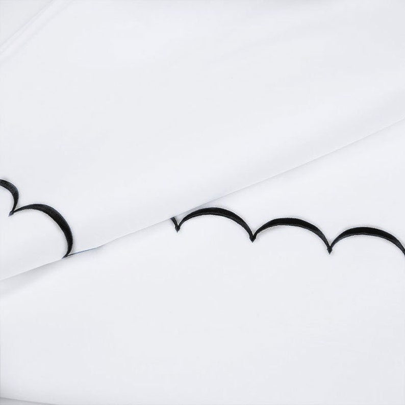 Scallops Cotton Sateen Embroidered Duvet Cover Set-Bed Sheet-DECOROLALA