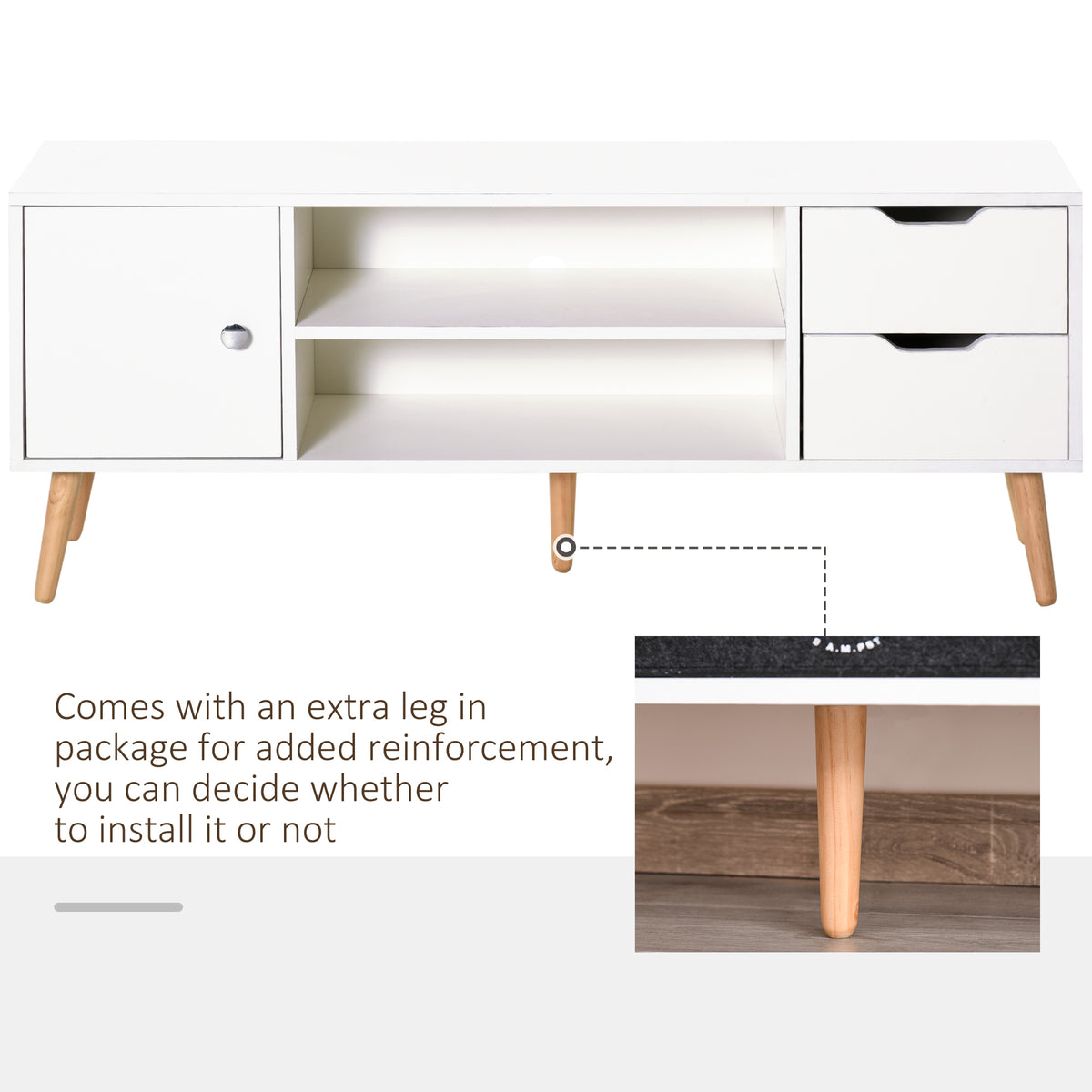 Scandinavian TV Stand for TVs up to 50" - White 47"-Home Furnishings > Living Room Furniture > TV¬†Stands-DECOROLALA