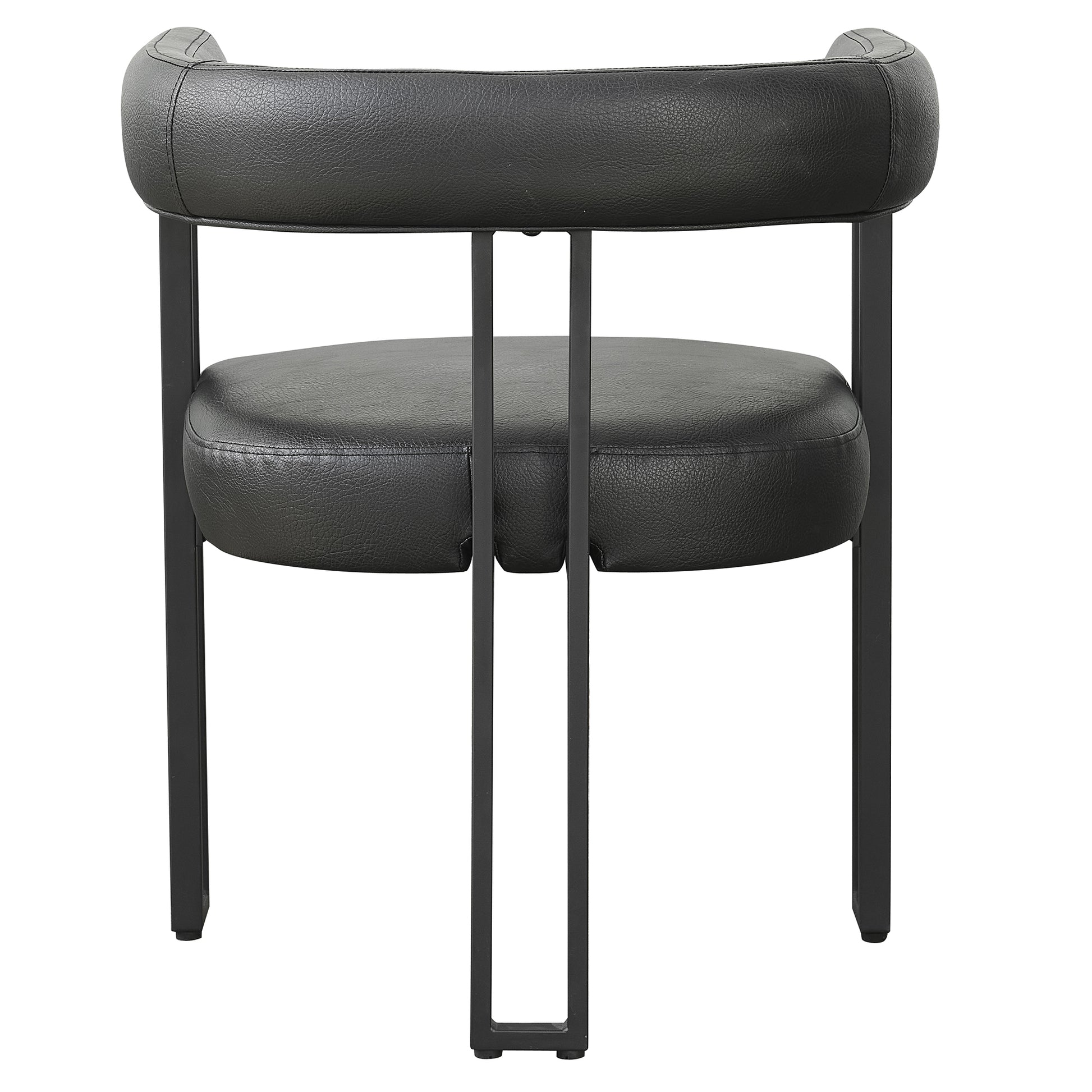 Scarlet Dining Chair - Black Faux Leather Matte Finish-DECOROLALA