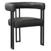 Scarlet Dining Chair - Black Faux Leather Matte Finish-DECOROLALA