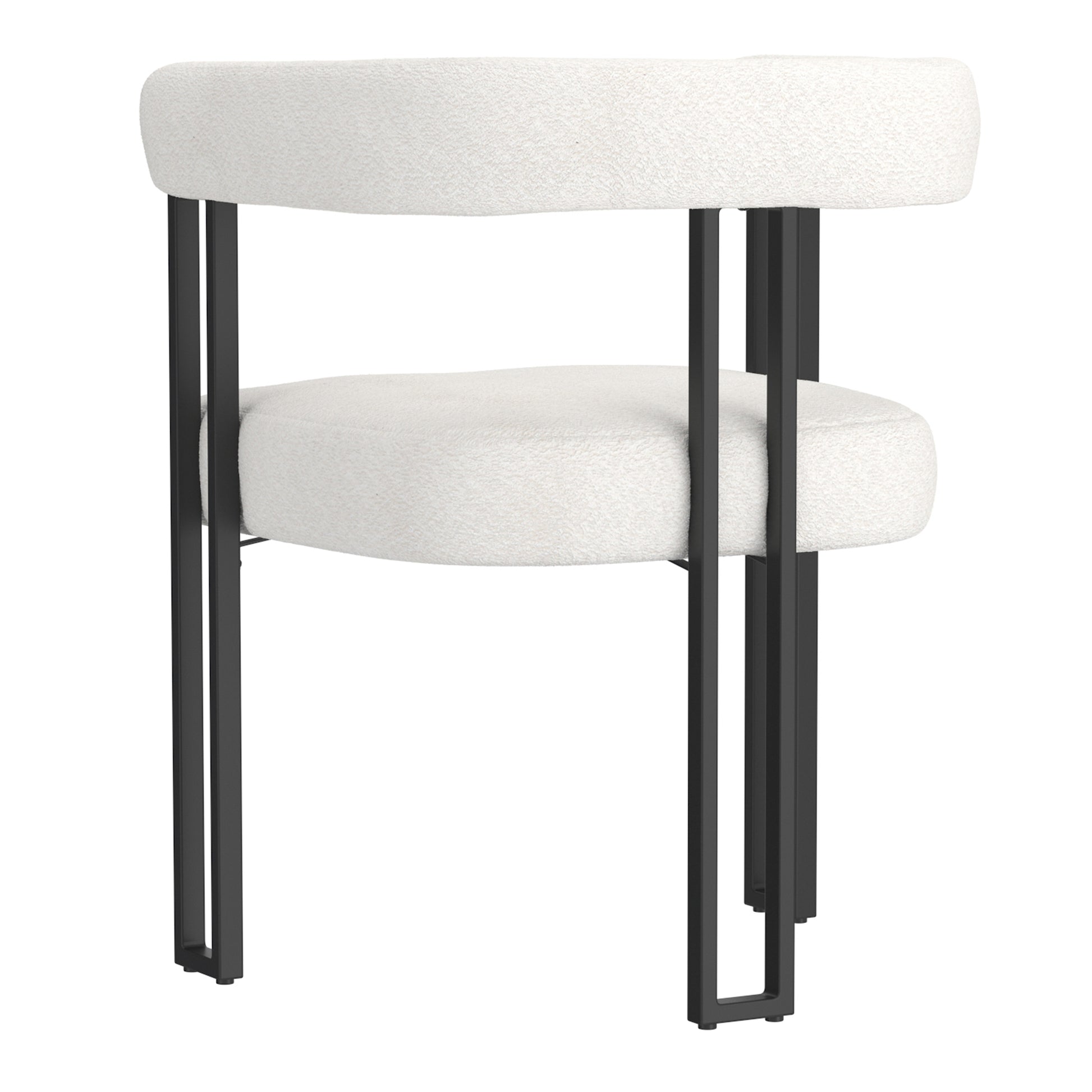 Scarlet Dining Chair - Ivory Boucle Fabric with Black Frame-DECOROLALA