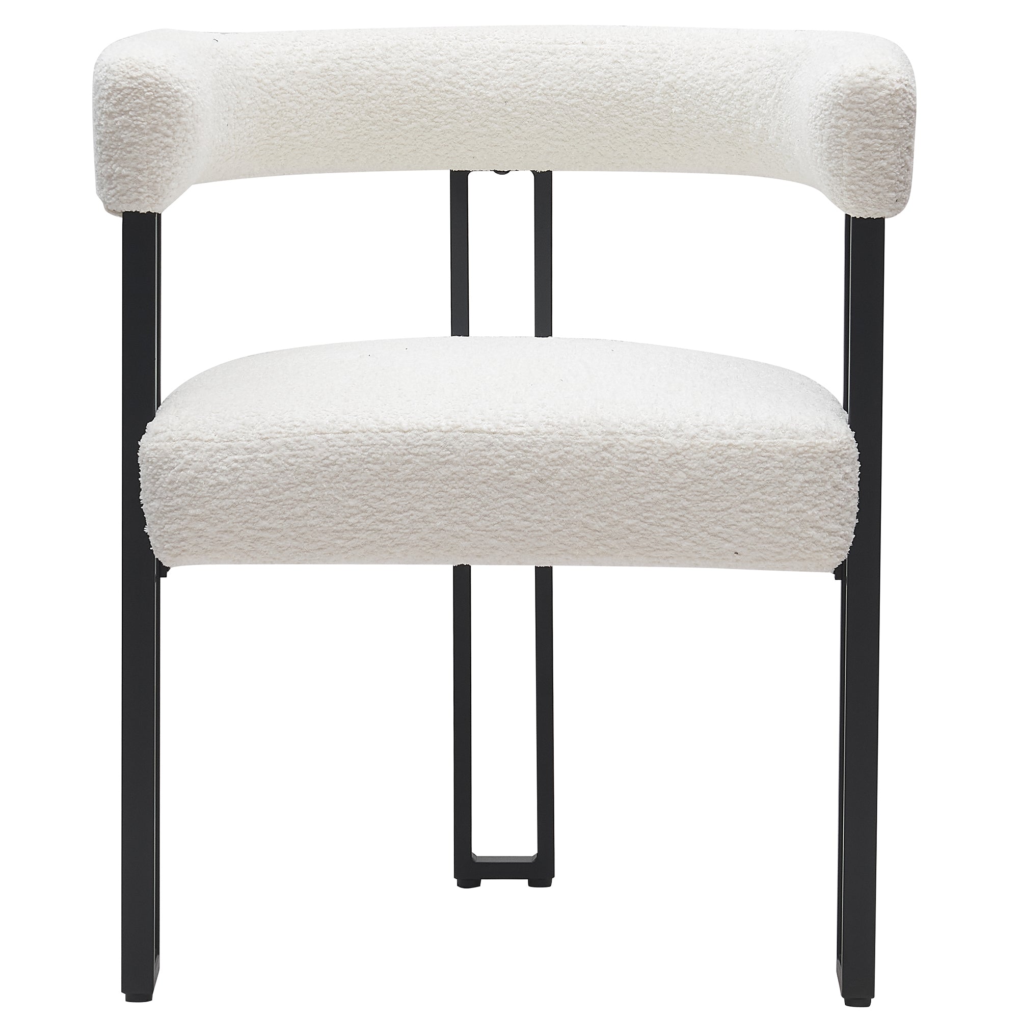 Scarlet Dining Chair - Ivory Boucle Fabric with Black Frame-DECOROLALA