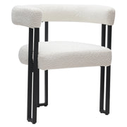Scarlet Dining Chair - Ivory Boucle Fabric with Black Frame-DECOROLALA