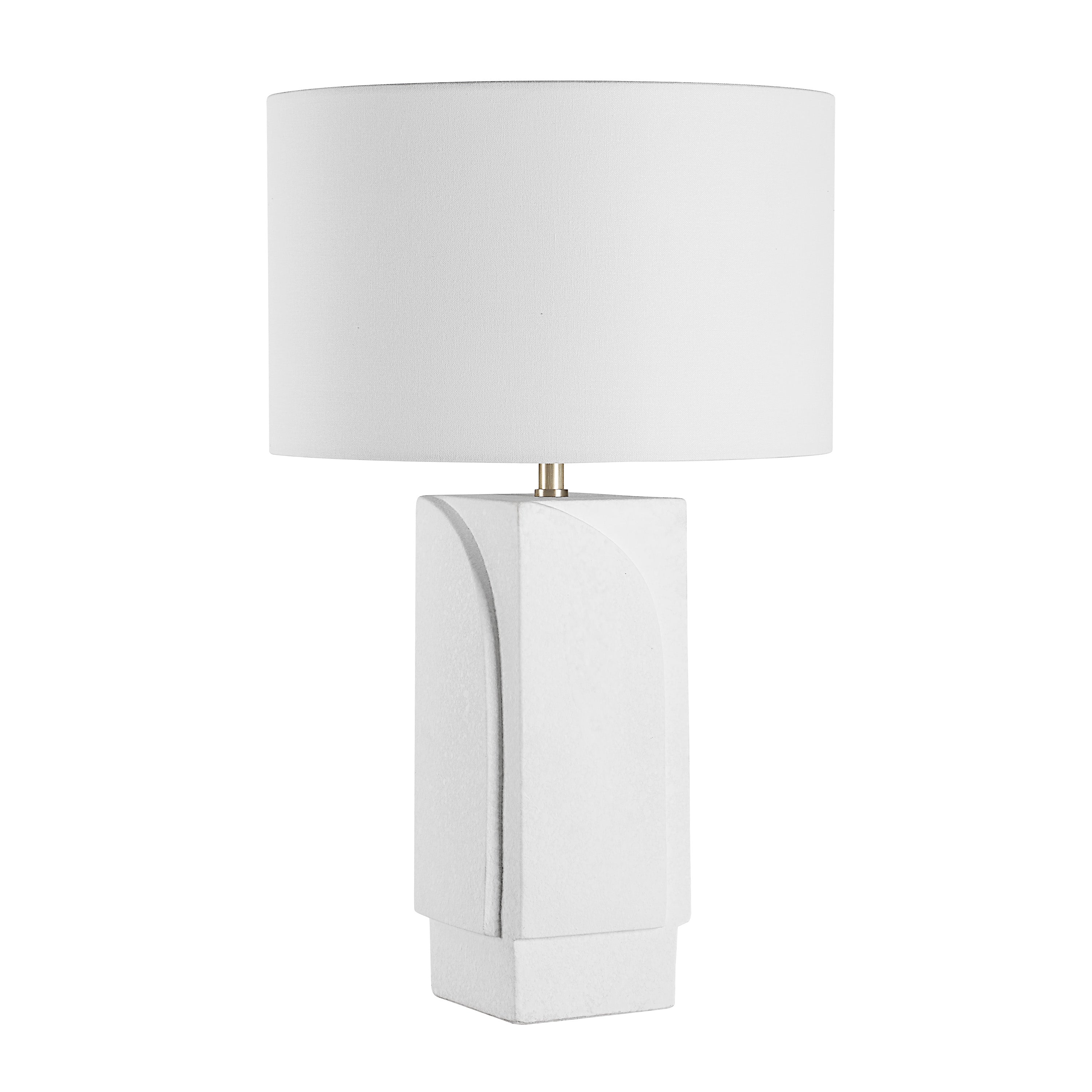 Scavo 25.75" Ceramic Table Lamp, White-Table Lamp-DECOROLALA