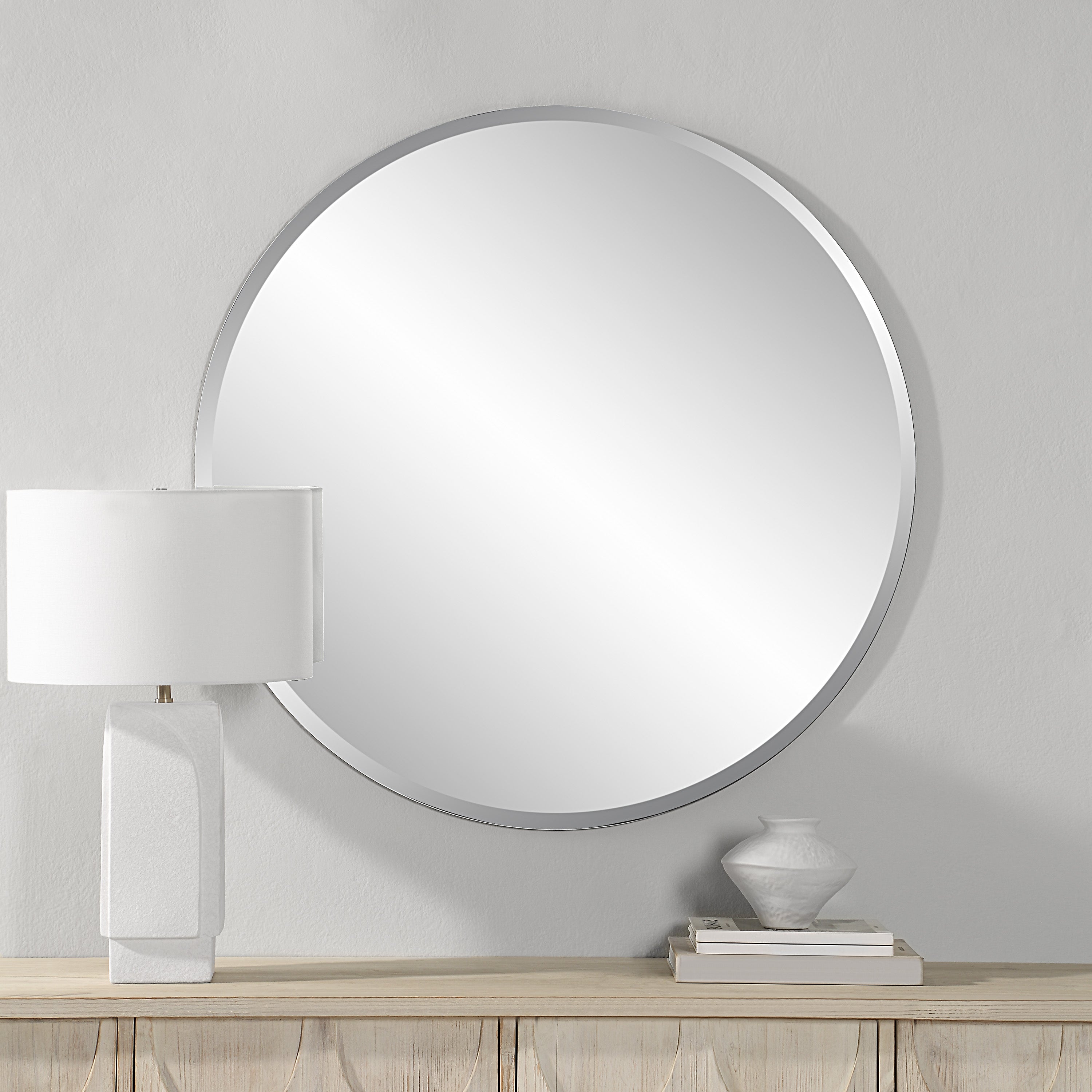 Scion 40" Tall Round Wall Mirror,-Mirror-DECOROLALA
