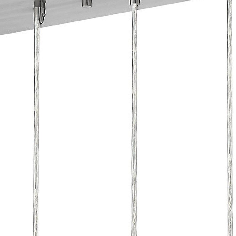 Scope 4-Light Brushed Nickel Pendant Double Glass and Mesh Shades-Pendants-Hanging Lights-DECOROLALA