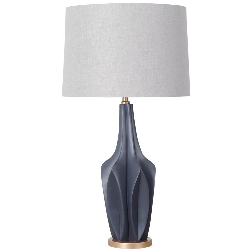Sculptural Slate Blue Table Lamp-Table Lamps-DECOROLALA
