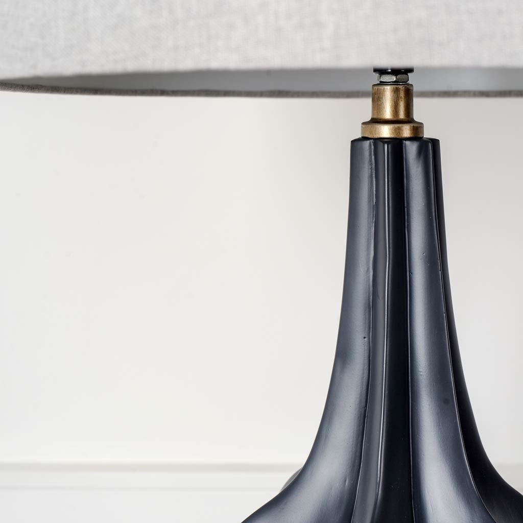 Sculptural Slate Blue Table Lamp-Table Lamps-DECOROLALA