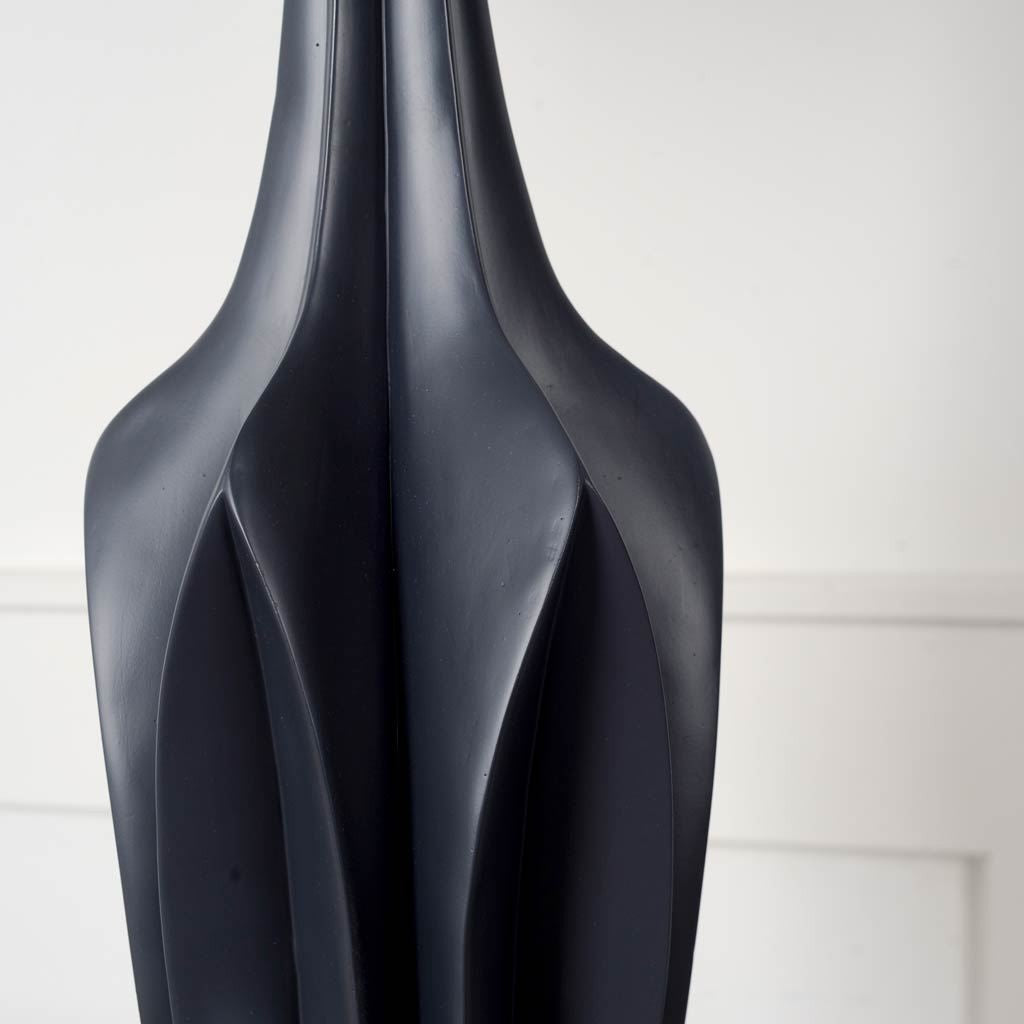 Sculptural Slate Blue Table Lamp-Table Lamps-DECOROLALA