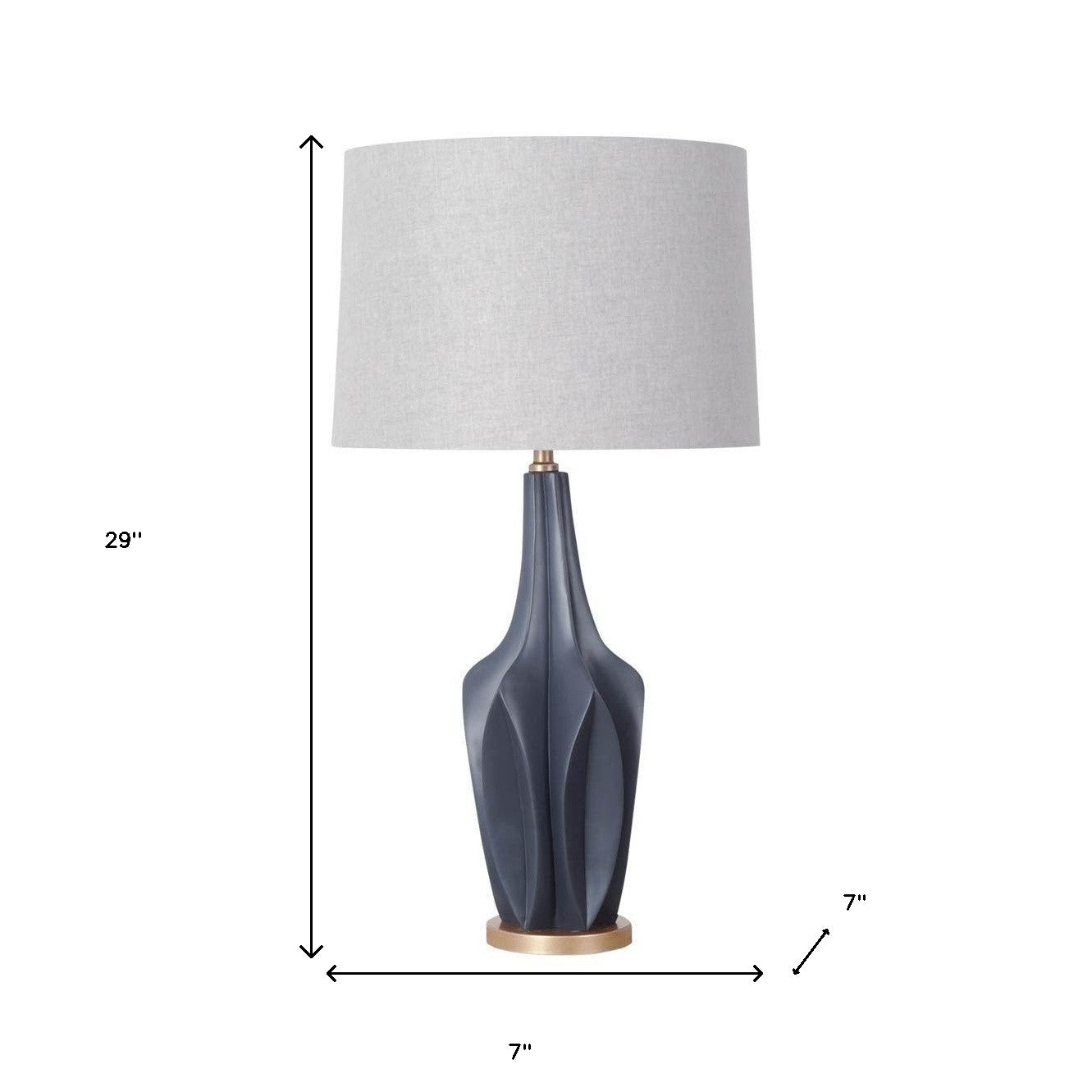 Sculptural Slate Blue Table Lamp-Table Lamps-DECOROLALA
