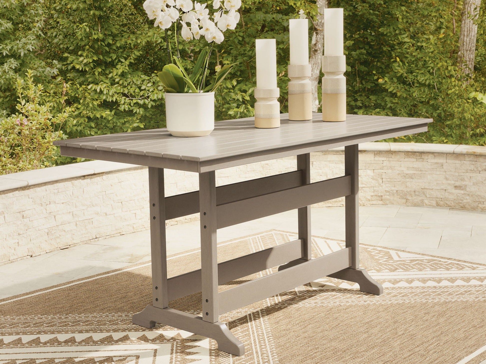 Seacliff Beach Counter Height Dining Table - Brown-Dining Tables-DECOROLALA