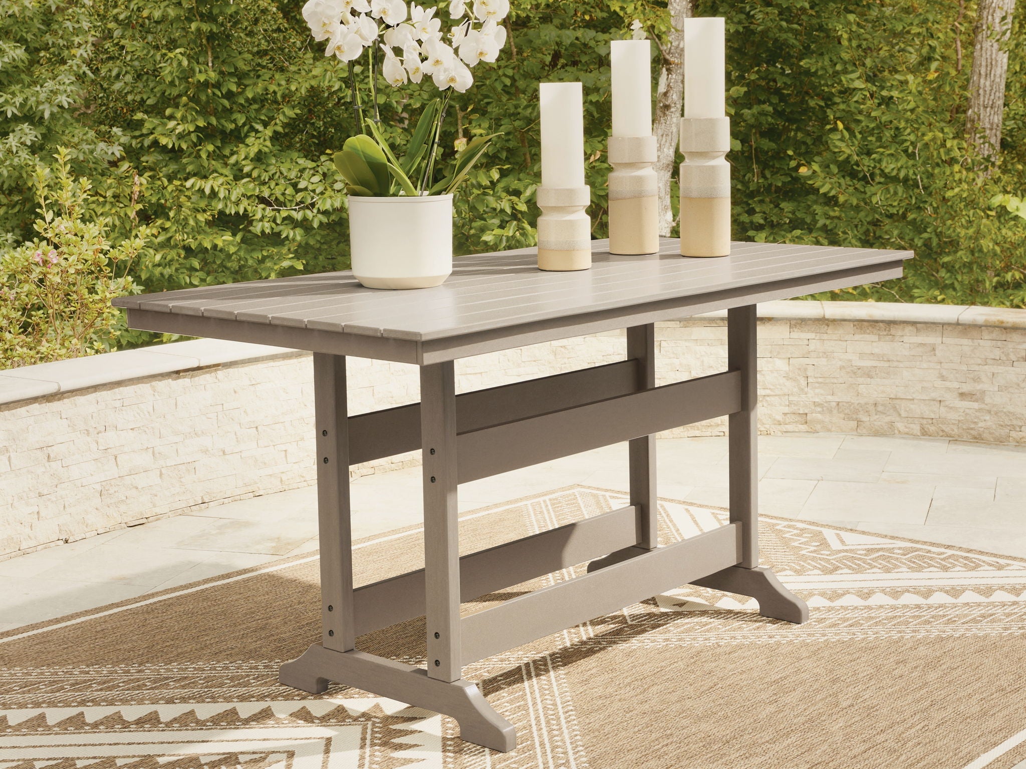 Seacliff Beach Counter Height Dining Table - Brown-Dining Tables-DECOROLALA