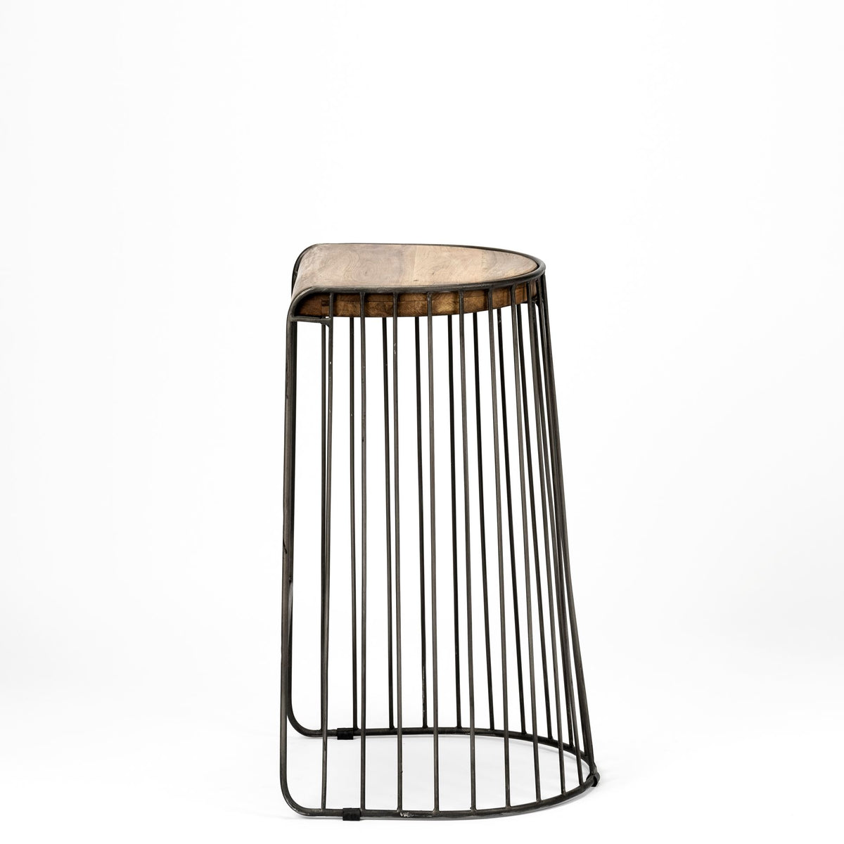Seagram 30.5" Seat Height Brown Seat Black Metal Frame Stool-Bar Stools-DECOROLALA