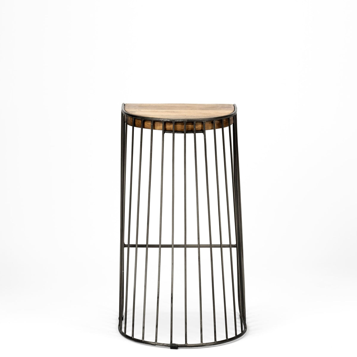 Seagram 30.5" Seat Height Brown Seat Black Metal Frame Stool-Bar Stools-DECOROLALA