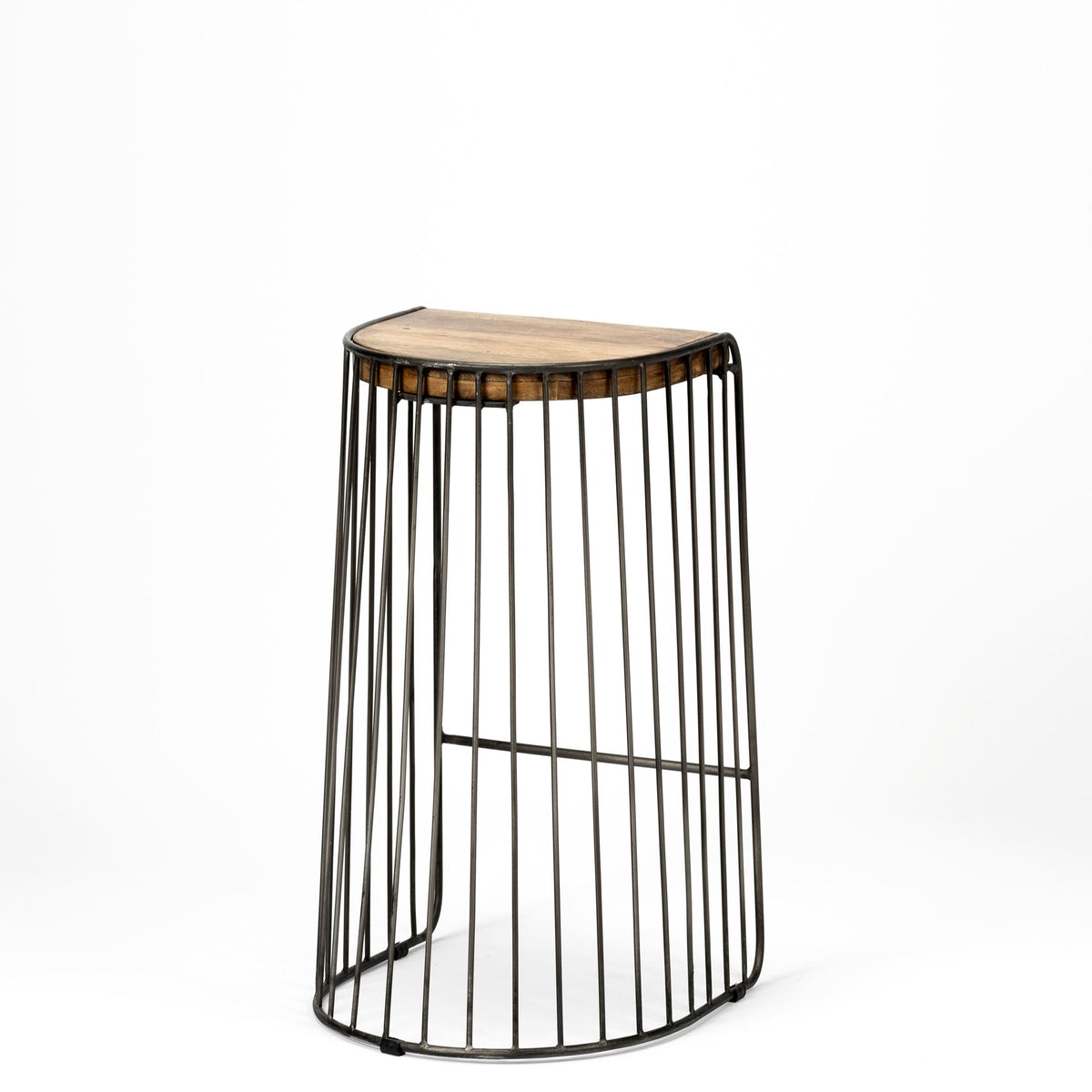 Seagram 30.5" Seat Height Brown Seat Black Metal Frame Stool-Bar Stools-DECOROLALA