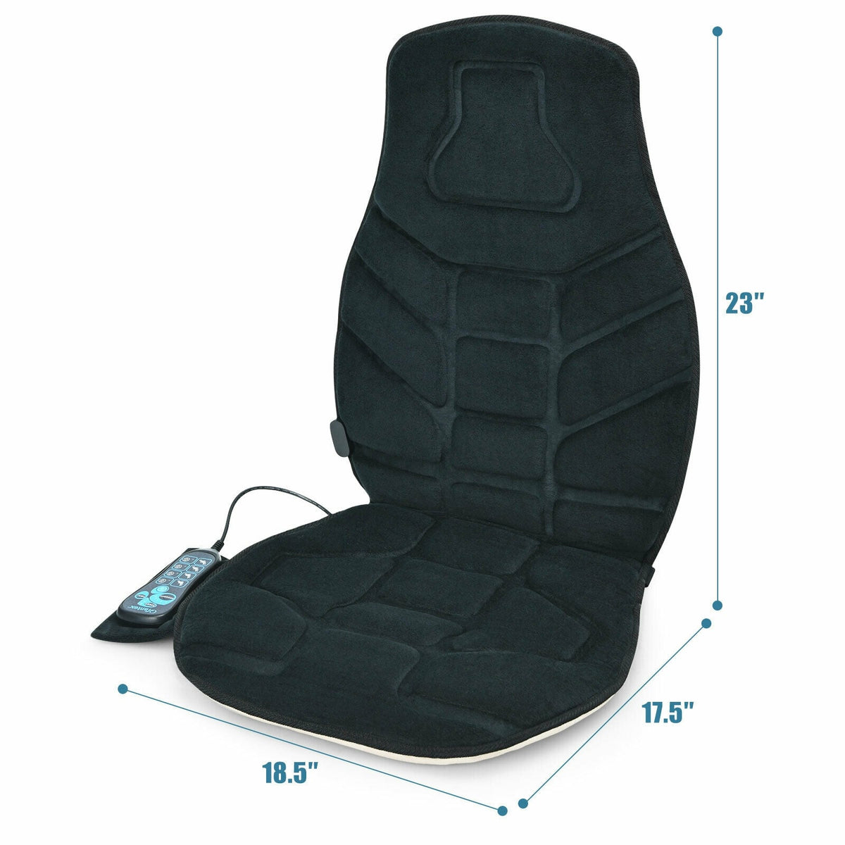 Seat Cushion Massager with Heat and 6 Vibration Motors for Home-Back Massager-DECOROLALA