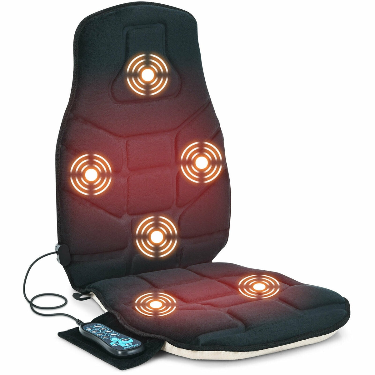 Seat Cushion Massager with Heat and 6 Vibration Motors for Home-Back Massager-DECOROLALA