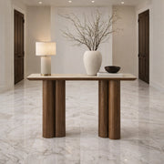 Seaton Console Table - Walnut Sintered Stone Modern Design-DECOROLALA