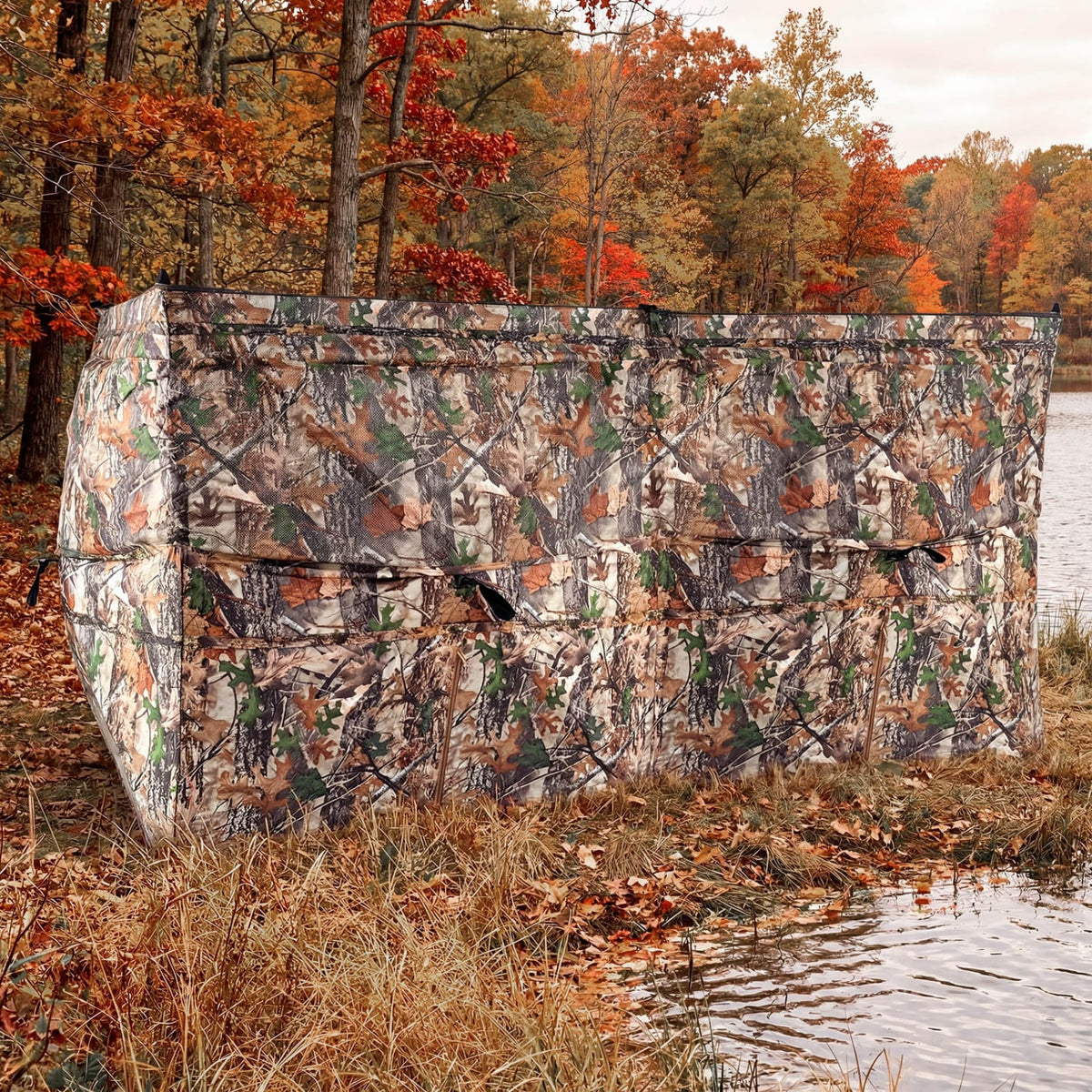 See-Through Hunting Blind Panel with Dog Door Pop up Waterflow Blind for 1-3 People-Tents-DECOROLALA