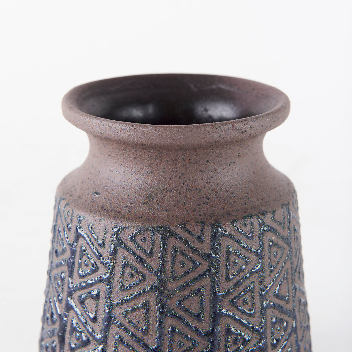 Sefina I Small Brown/Black Patterned Ceramic Vase-Vase-DECOROLALA