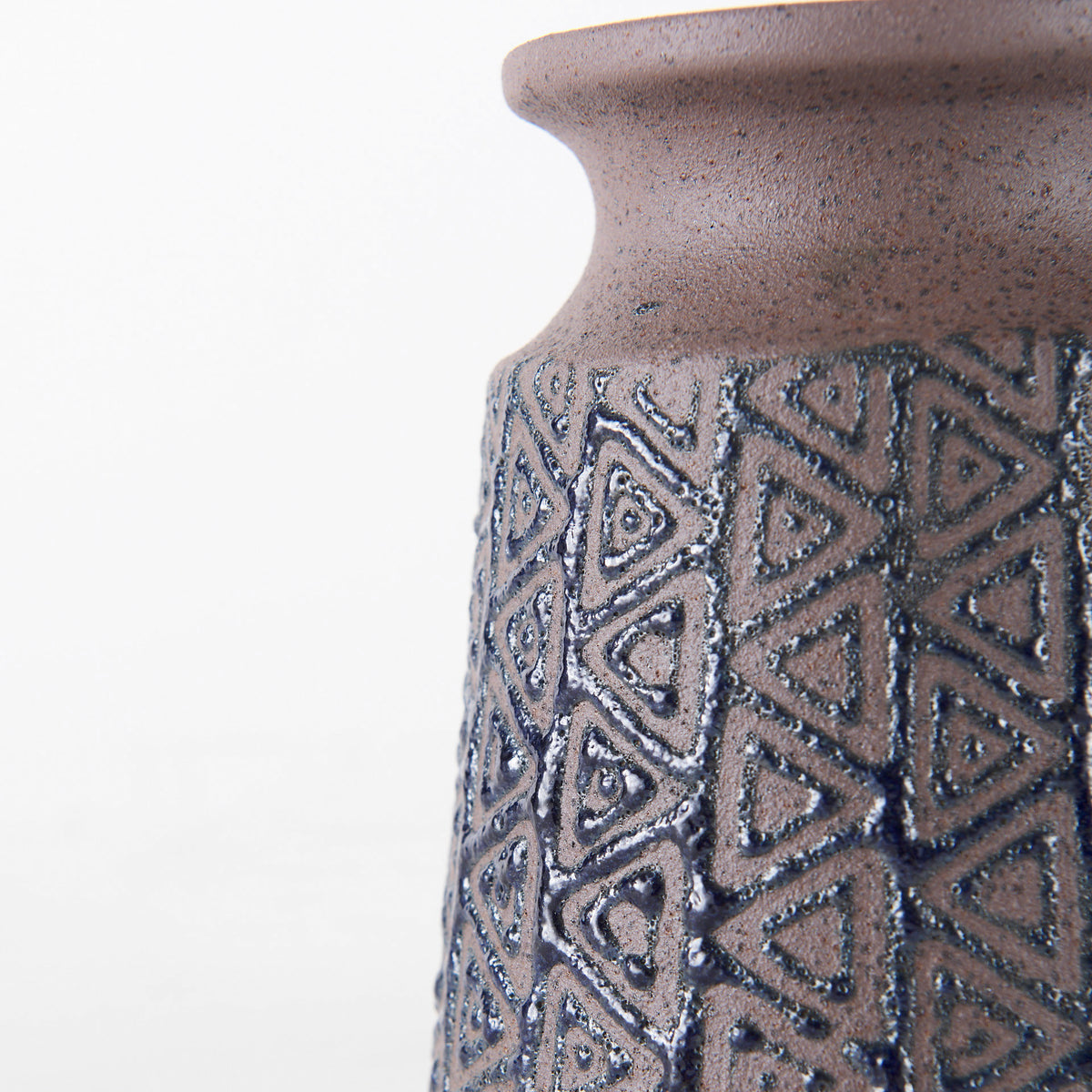 Sefina I Small Brown/Black Patterned Ceramic Vase-Vase-DECOROLALA