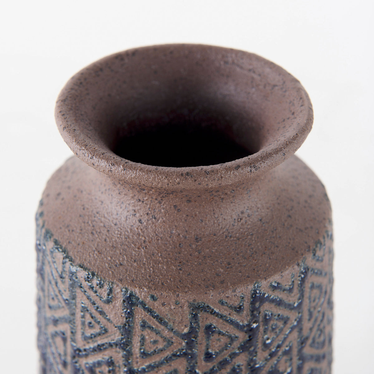 Sefina II Medium Brown/Black Patterned Ceramic Vase-Vase-DECOROLALA