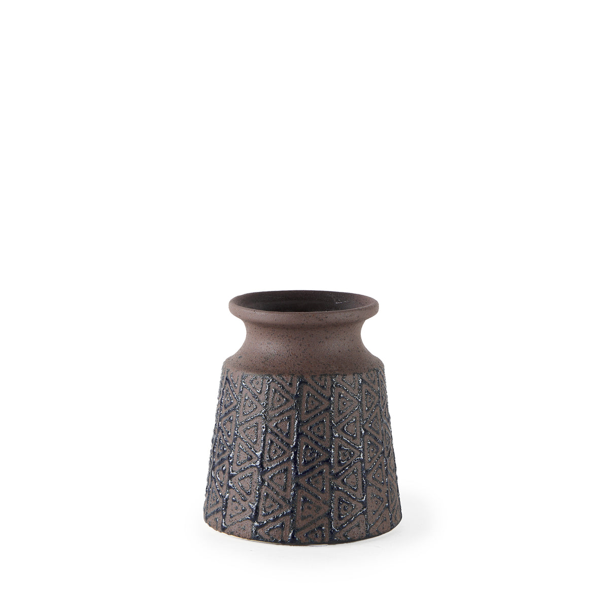 Sefina Small Brown and Black Ceramic Vase-Vases-DECOROLALA