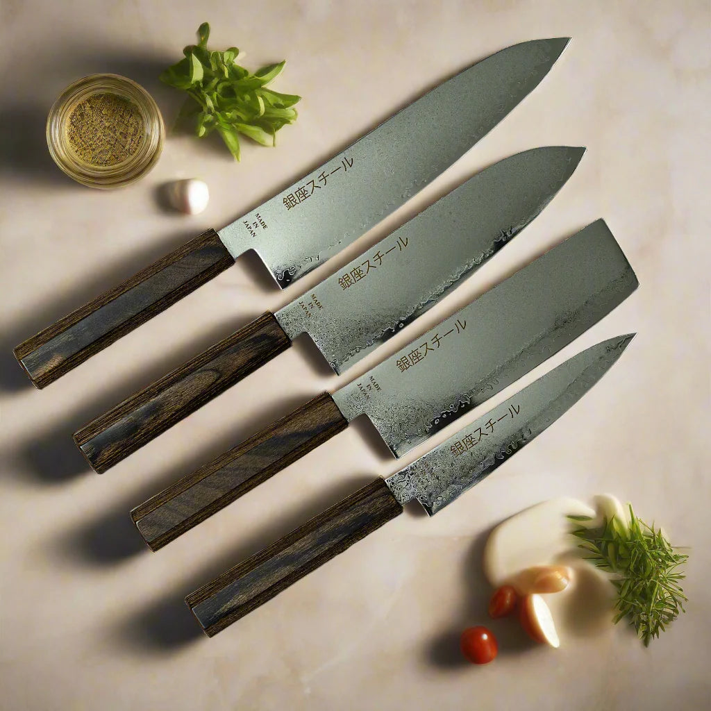 Seiry? Four 4-Piece Japanese Knife Set Damascus-Knife Set-DECOROLALA