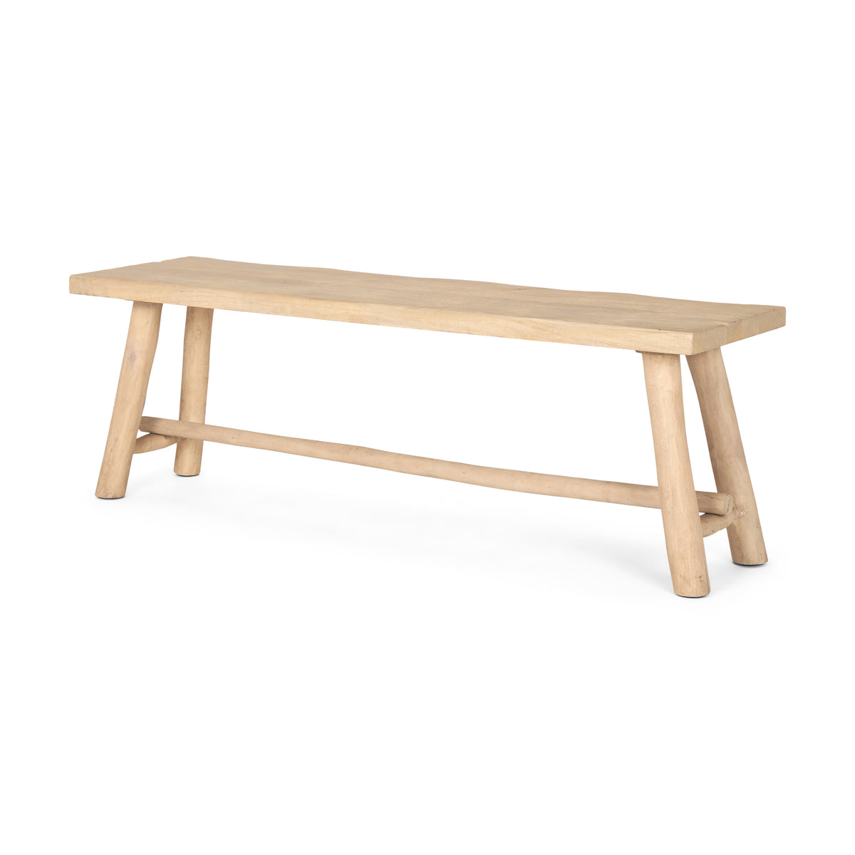 Sekou Light Brown Wooden Craftsman Bench-Benches-DECOROLALA