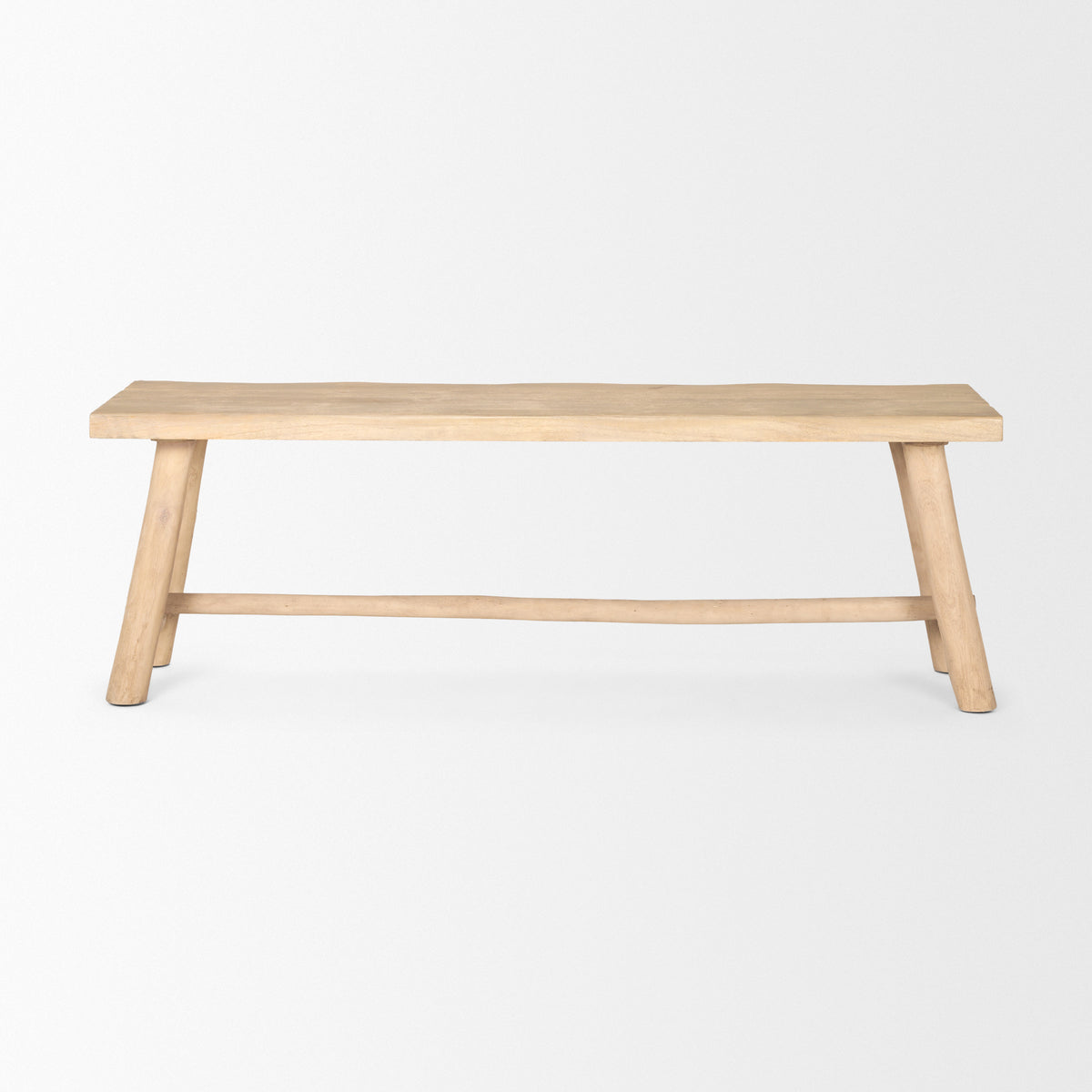 Sekou Light Brown Wooden Craftsman Bench-Benches-DECOROLALA