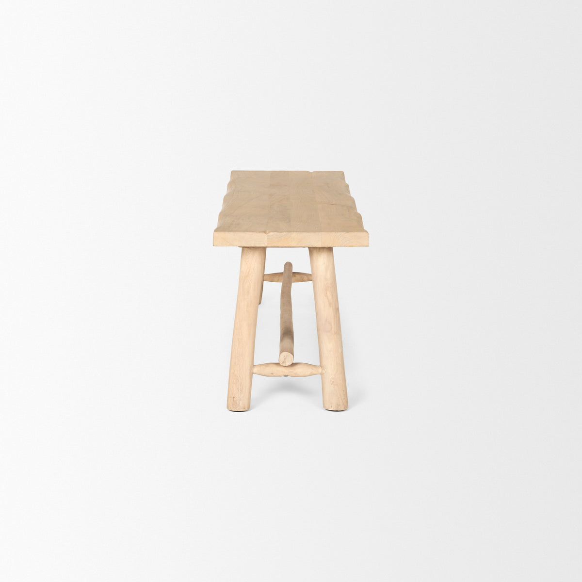 Sekou Light Brown Wooden Craftsman Bench-Benches-DECOROLALA