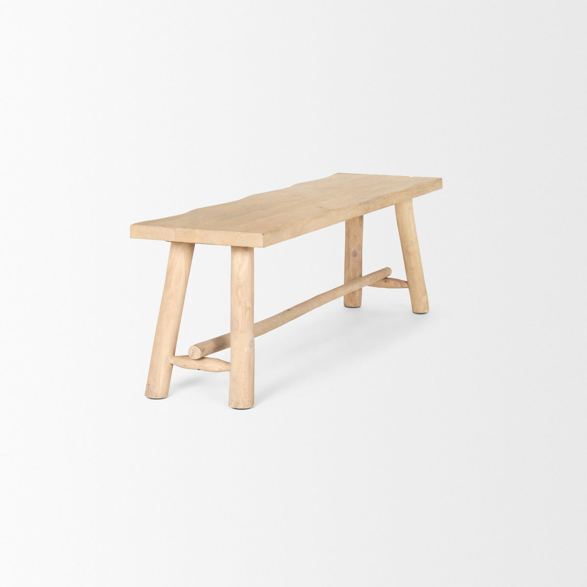 Sekou Light Brown Wooden Craftsman Bench-Benches-DECOROLALA