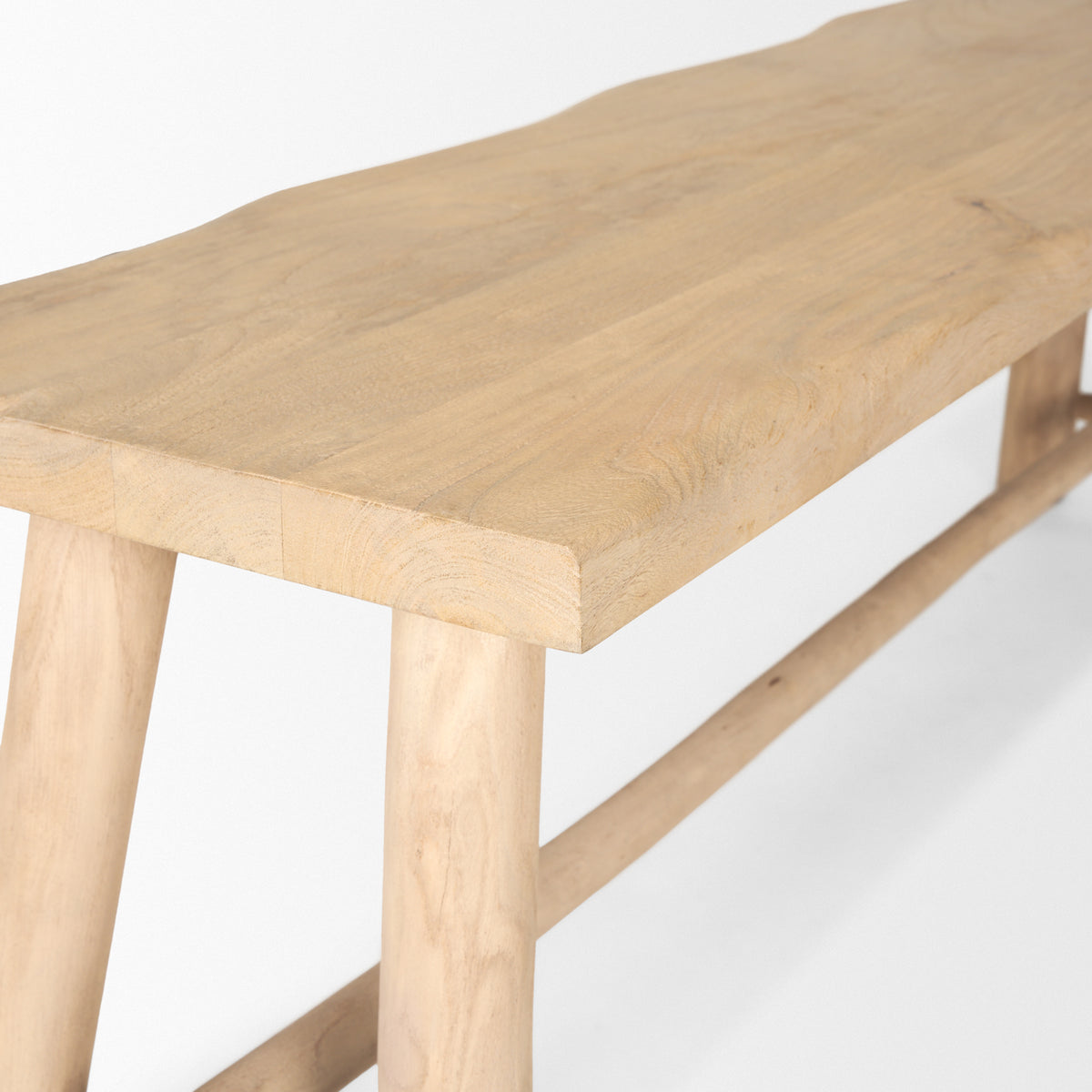 Sekou Light Brown Wooden Craftsman Bench-Benches-DECOROLALA