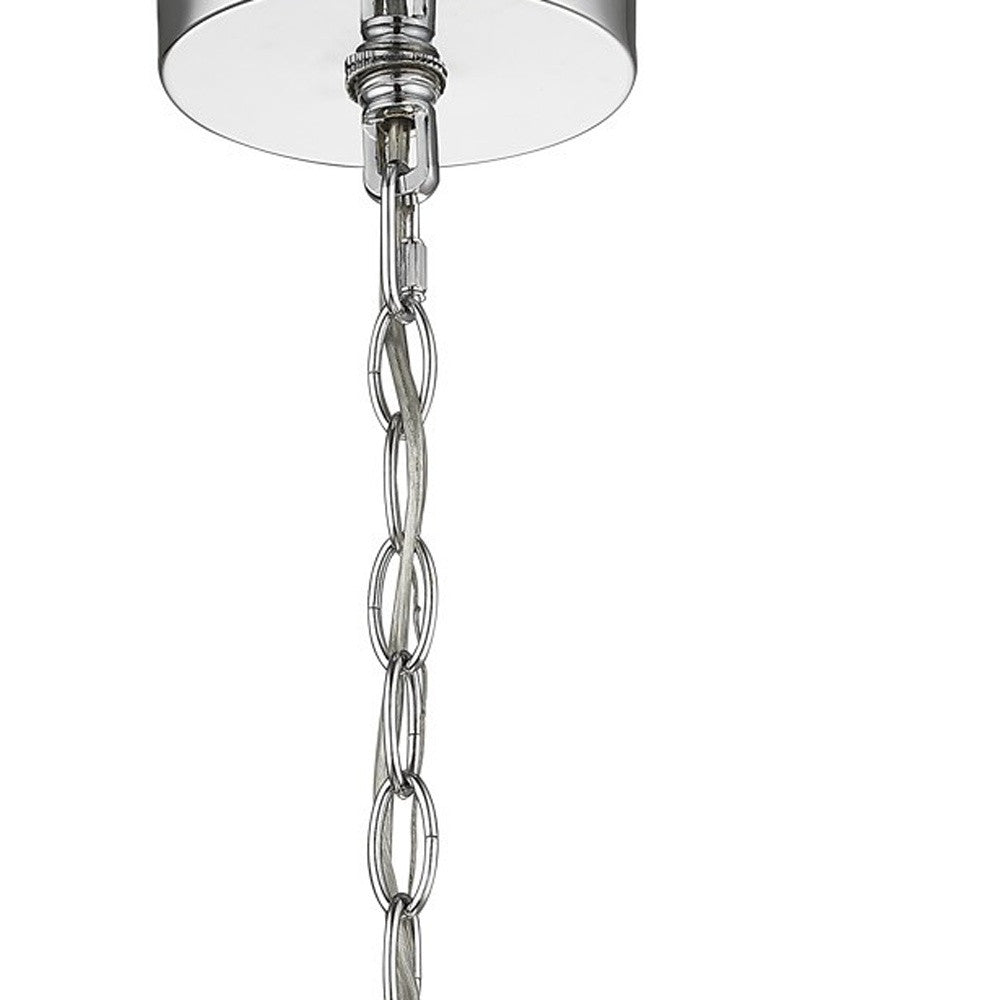 Selene 6-Light Polished Chrome Pendant With Overlapping Frosted White Glass Discs Shade-Pendants-Hanging Lights-DECOROLALA