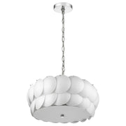 Selene 6-Light Polished Chrome Pendant With Overlapping Frosted White Glass Discs Shade-Pendants-Hanging Lights-DECOROLALA