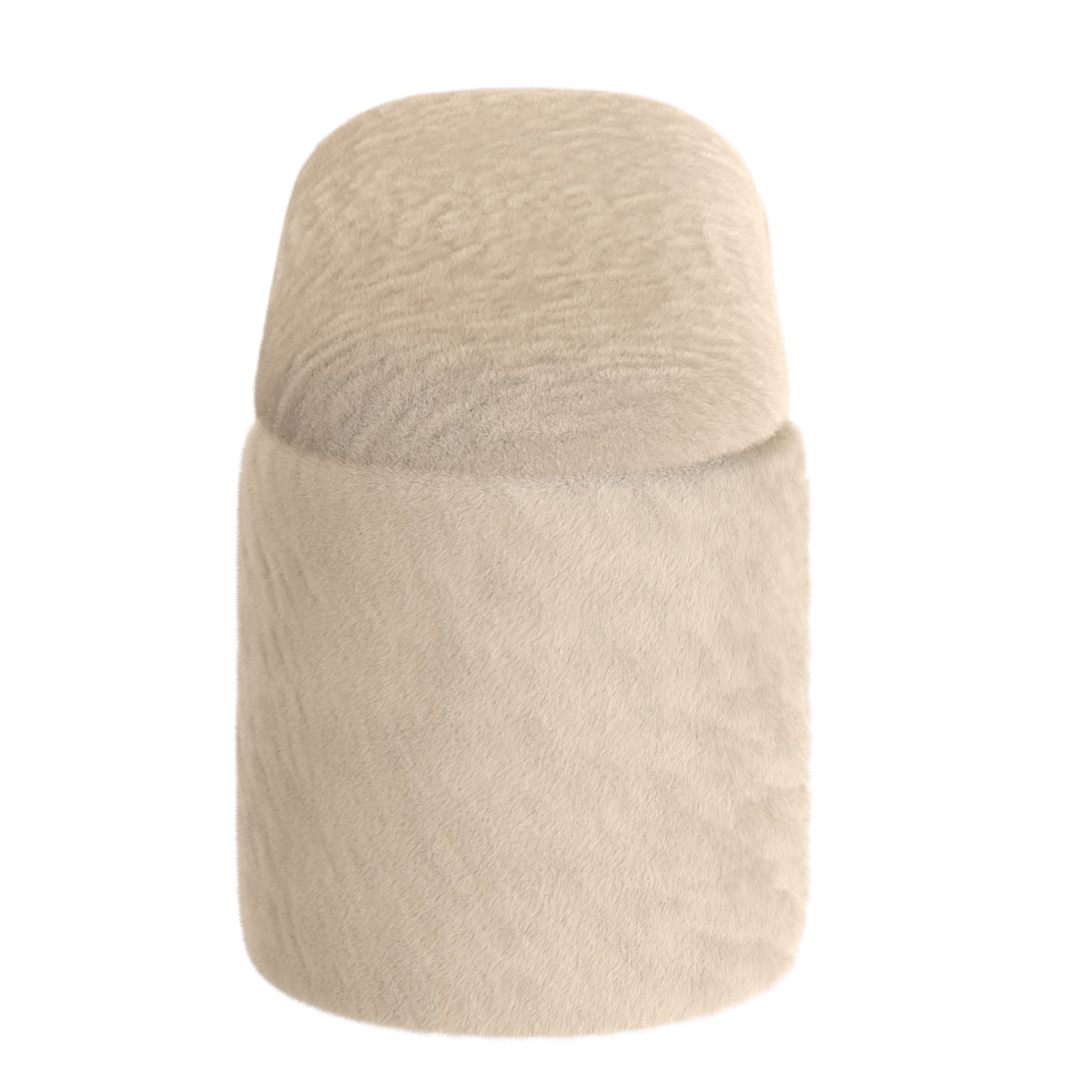 Selene Storage Ottoman - Dark Beige Faux Fur Modern Bench-DECOROLALA