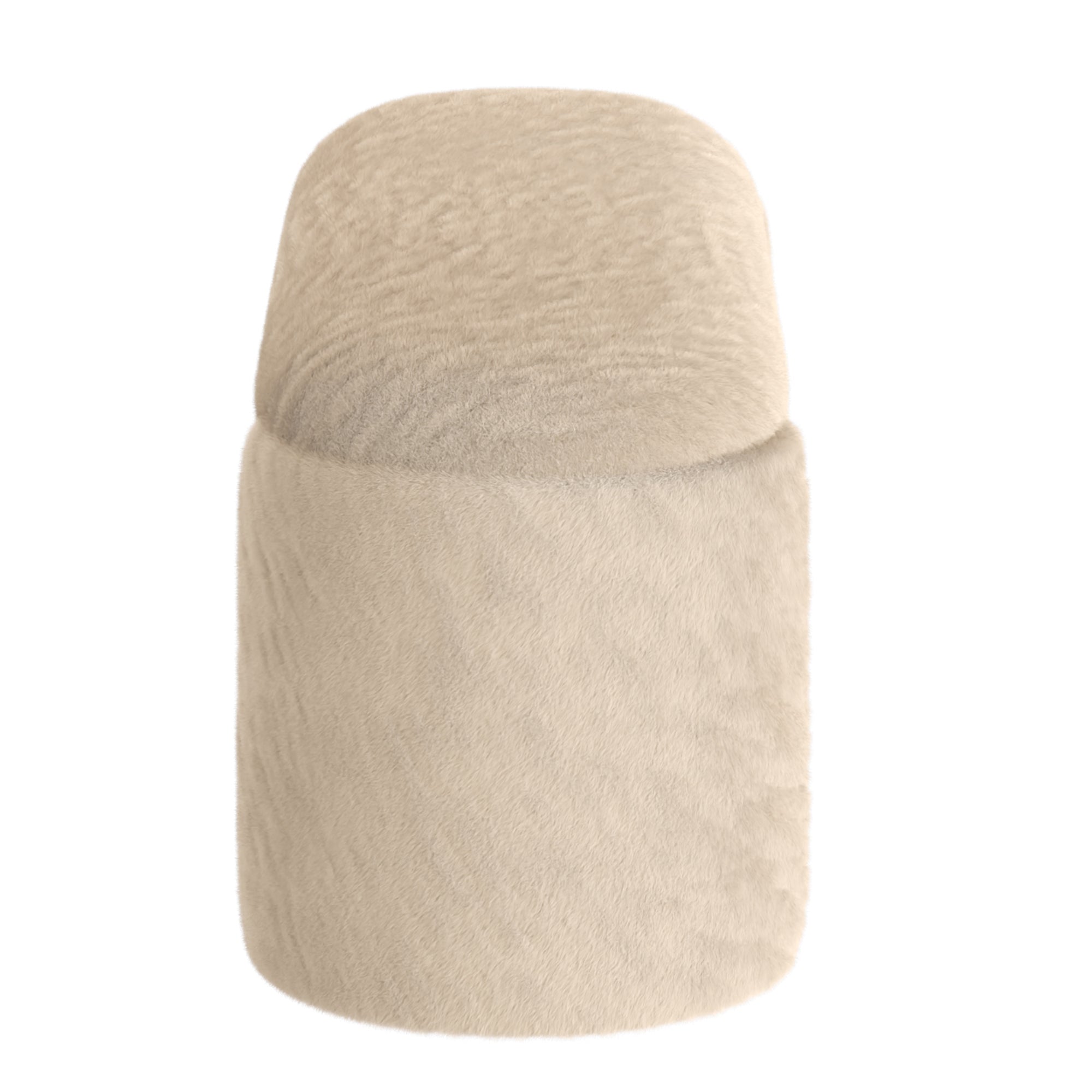 Selene Storage Ottoman - Dark Beige Faux Fur Modern Bench-DECOROLALA