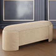 Selene Storage Ottoman - Dark Beige Faux Fur Modern Bench-DECOROLALA