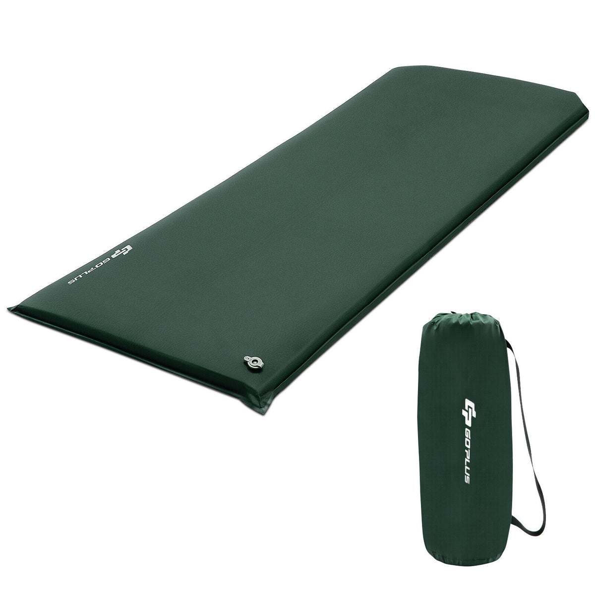 Self-inflating Lightweight Folding Foam Sleeping Cot with Storage bag-Green-Air Mattresses & Sleeping Bags-DECOROLALA